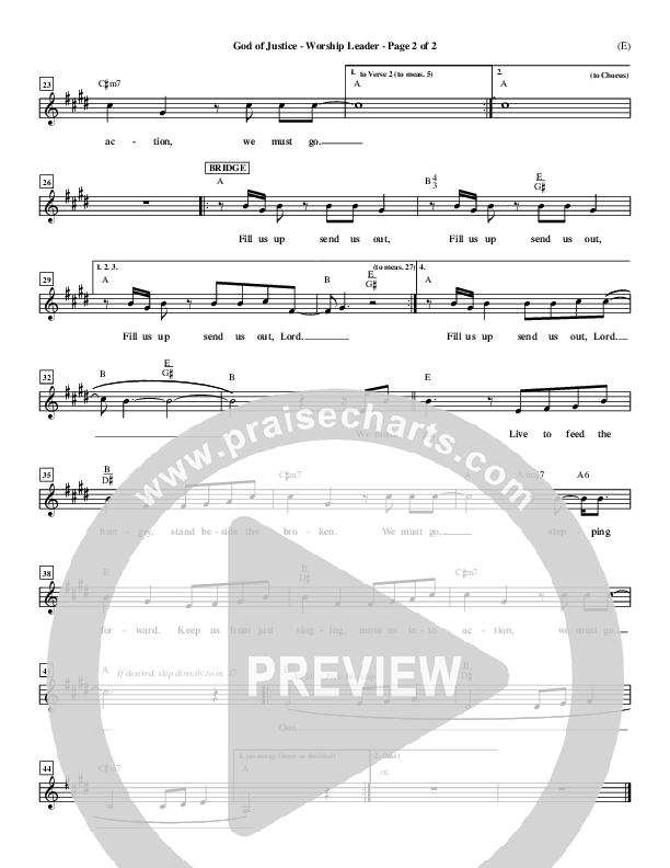 God Of Justice Lead Sheet (Tim Hughes)