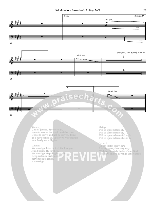 God Of Justice Percussion 1/2 (Tim Hughes)