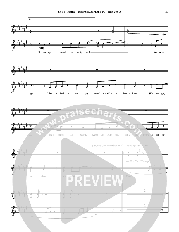 God Of Justice Tenor Sax/Baritone T.C. (Tim Hughes)