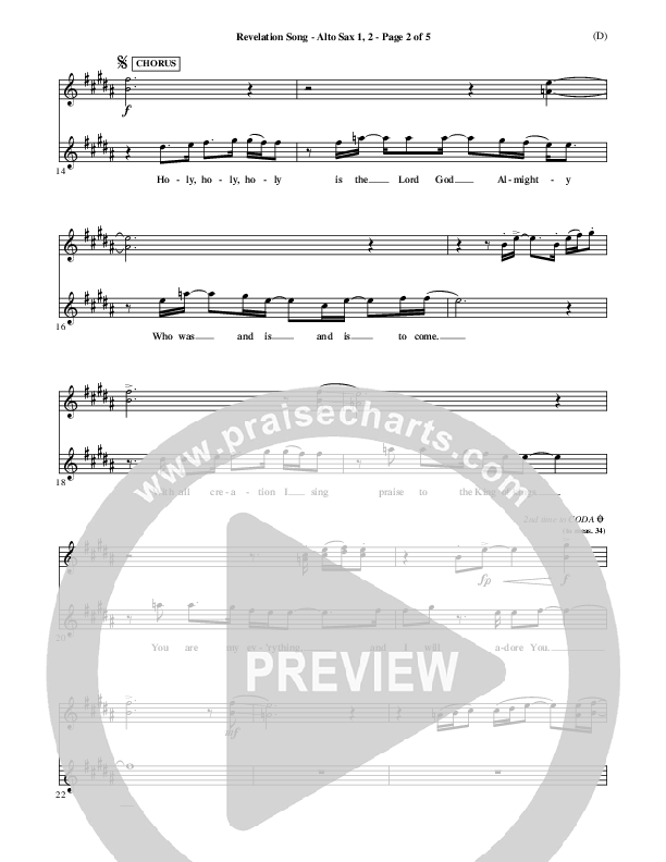 Revelation Song Alto Sax 1/2 (Jennie Riddle)