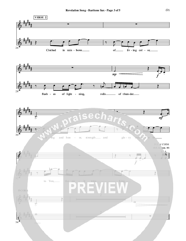 Revelation Song Bari Sax (Jennie Riddle)