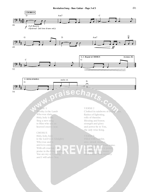 Revelation Song Bass Guitar (Jennie Riddle)