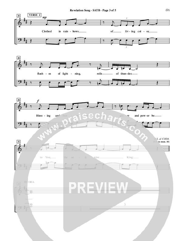 Revelation Song Choir Sheet (SATB) (Jennie Riddle)