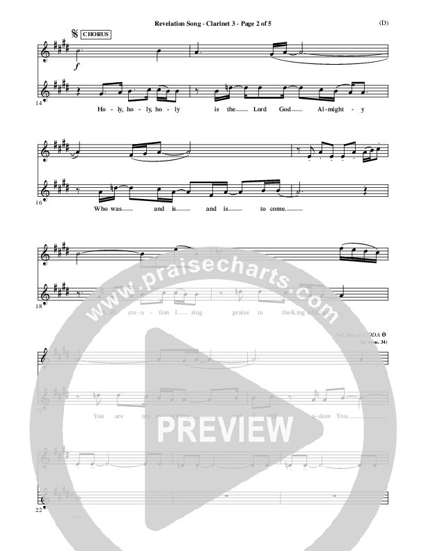 Revelation Song Clarinet 3 (Jennie Riddle)