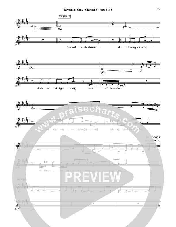 Revelation Song Clarinet 3 (Jennie Riddle)