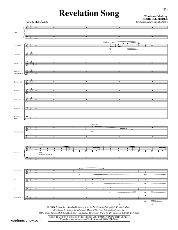 Revelation Song Conductor's Score (Jennie Riddle)