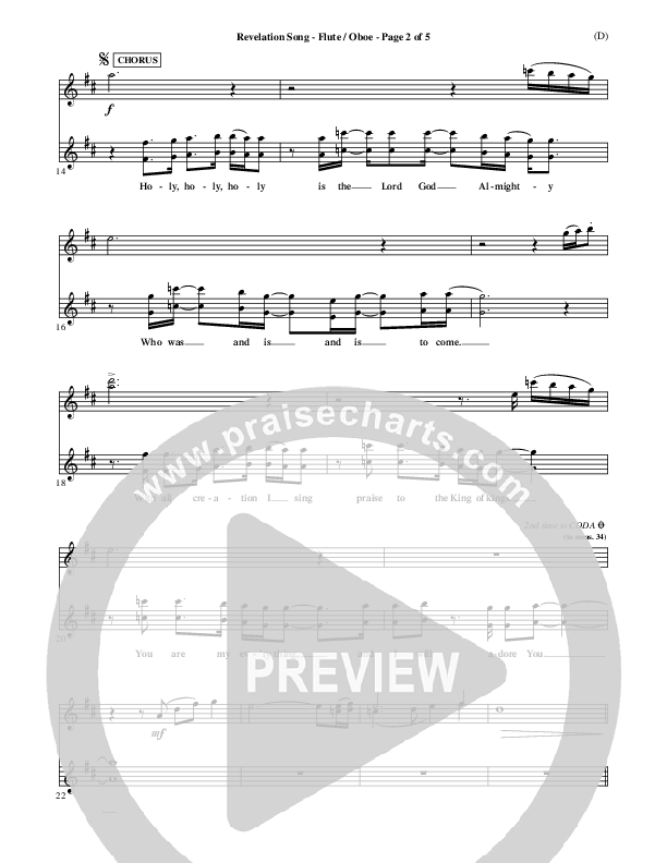 Revelation Song Flute/Oboe (Jennie Riddle)