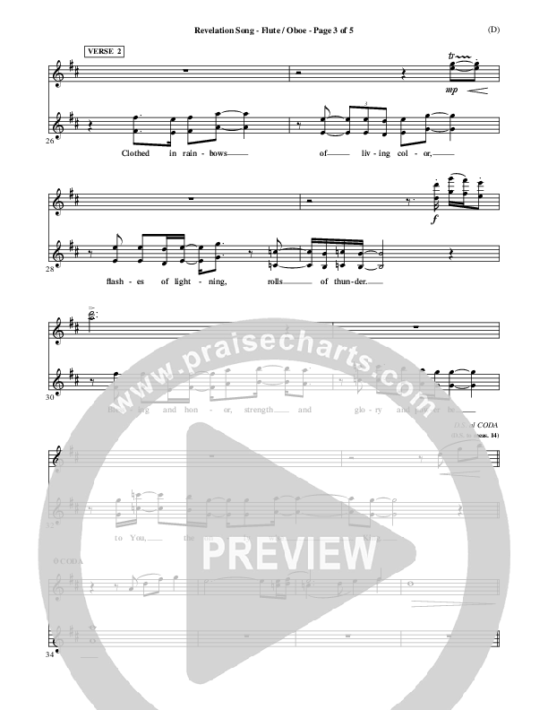 Revelation Song Flute/Oboe (Jennie Riddle)