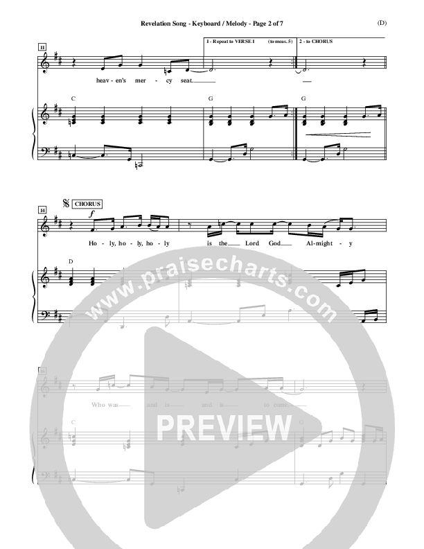 Revelation Song Piano/Vocal (Jennie Riddle)