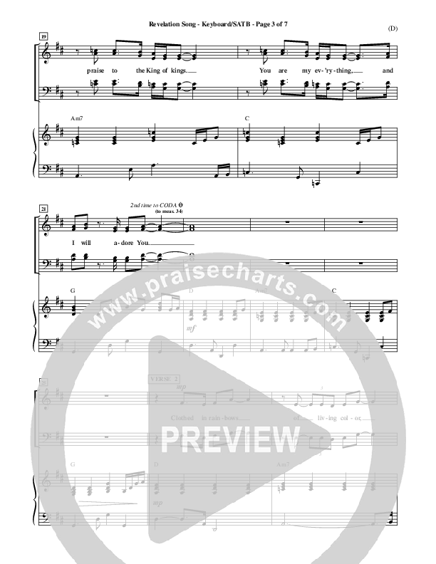 Revelation Song Piano/Vocal (SATB) (Jennie Riddle)