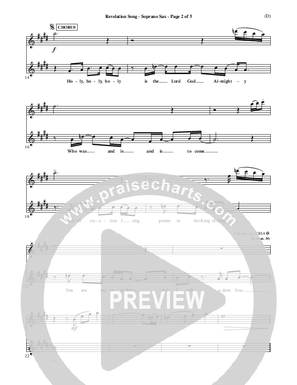 Revelation Song Soprano Sax (Jennie Riddle)