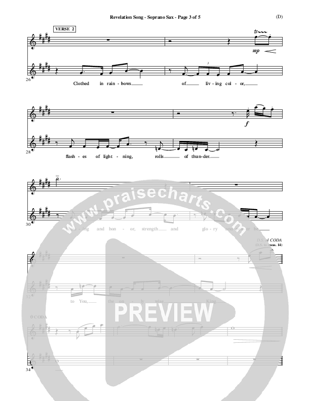 Revelation Song Soprano Sax (Jennie Riddle)