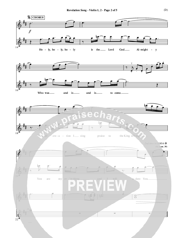 Revelation Song Violin 1/2 (Jennie Riddle)