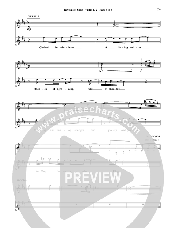 Revelation Song Violin 1/2 (Jennie Riddle)