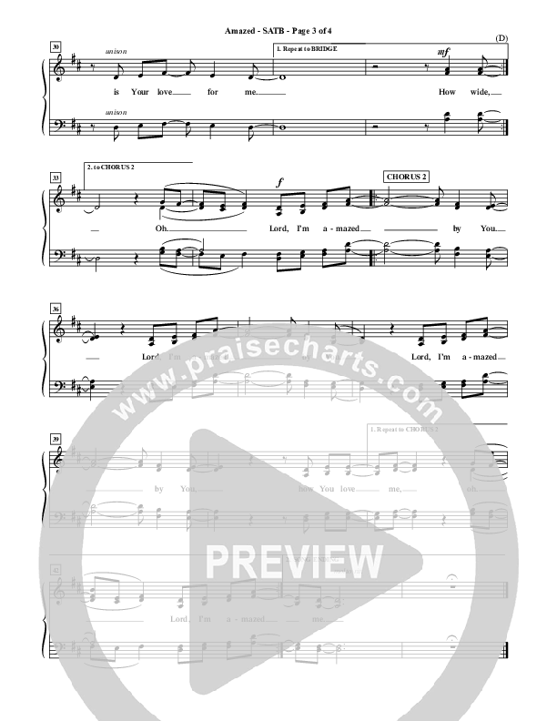 Amazed Choir Sheet (SATB) (Jared Anderson)