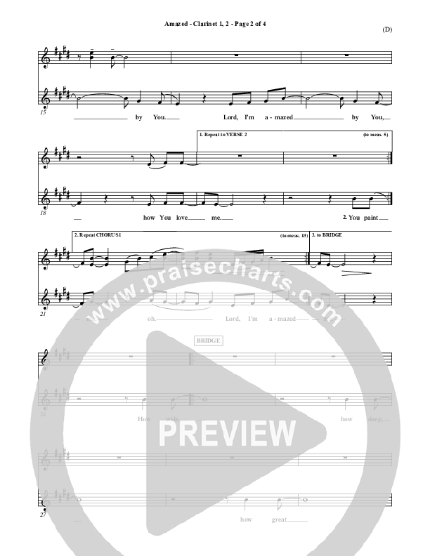 Amazed Clarinet 1/2 (Jared Anderson)