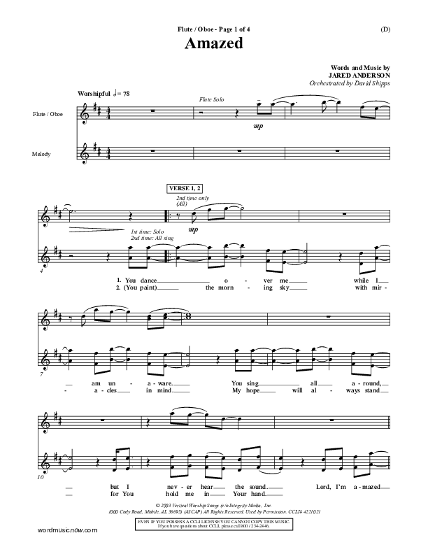 Amazed Flute/Oboe (Jared Anderson)