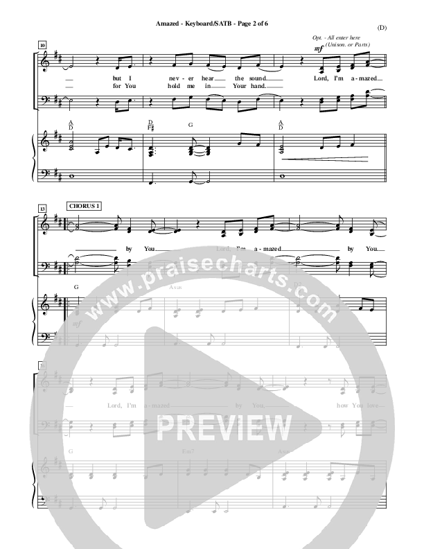 Amazed Piano/Vocal (SATB) (Jared Anderson)