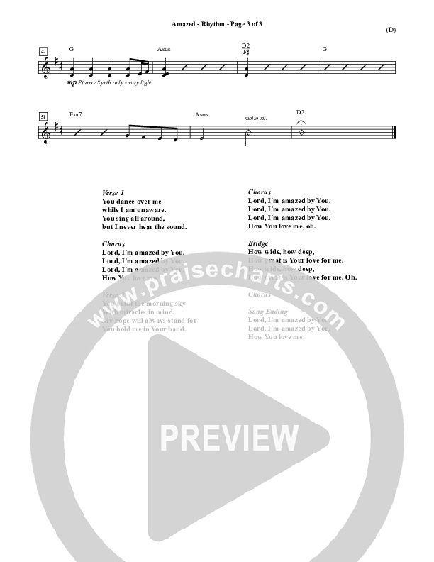 Amazed Rhythm Chart (Jared Anderson)