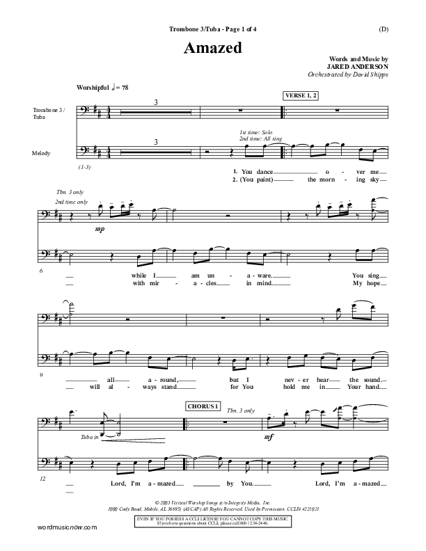 Amazed Trombone 3/Tuba (Jared Anderson)