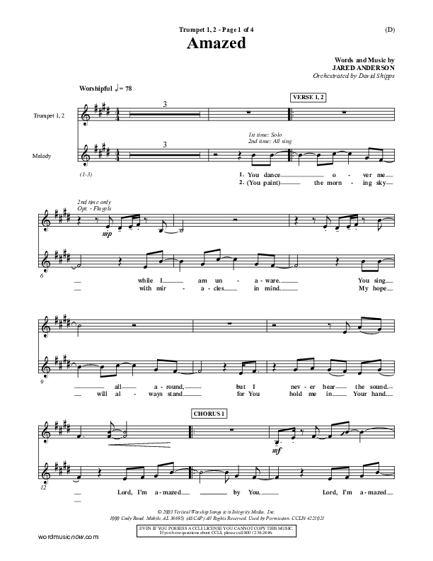 Amazed Trumpet 1,2 (Jared Anderson)