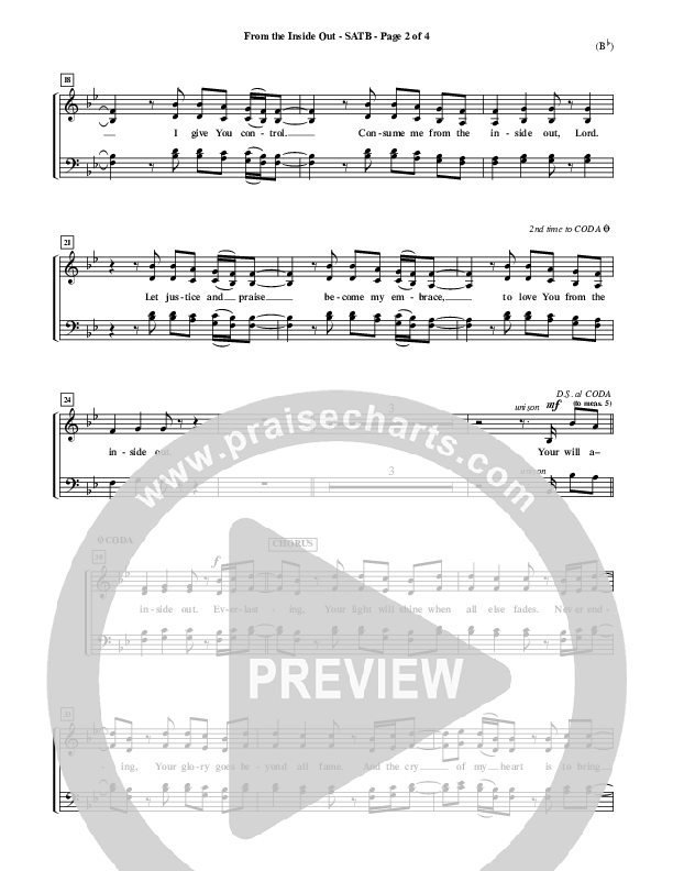 From The Inside Out Choir Sheet (SATB) (Joel Houston)