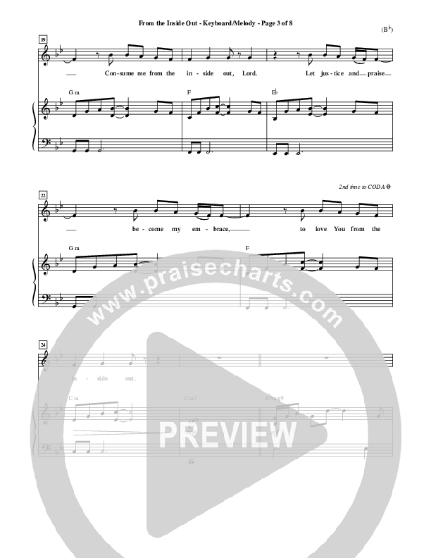 From The Inside Out Piano/Vocal (Joel Houston)