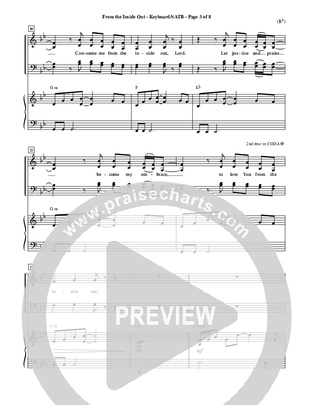 From The Inside Out Piano/Vocal (SATB) (Joel Houston)