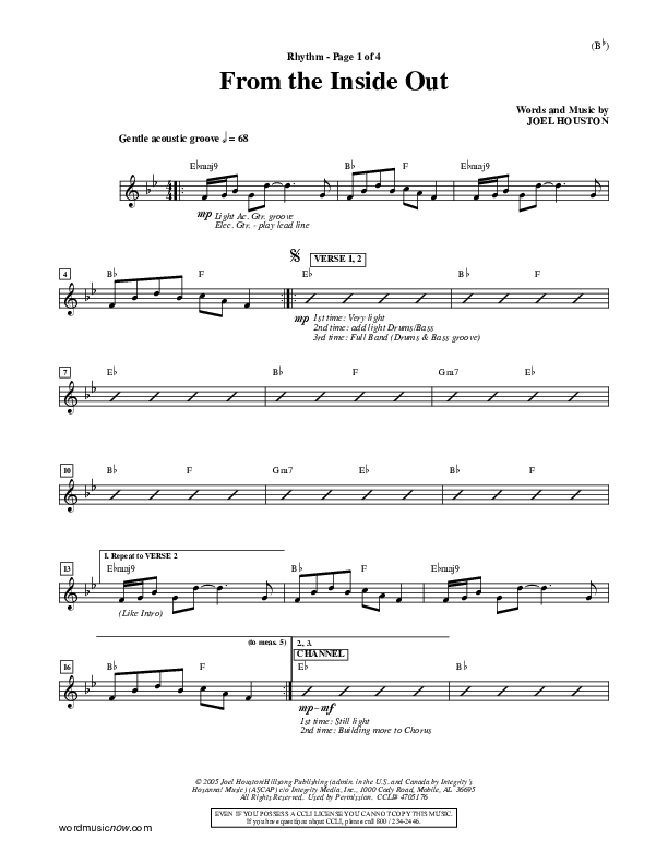 From The Inside Out Rhythm Chart (Joel Houston)