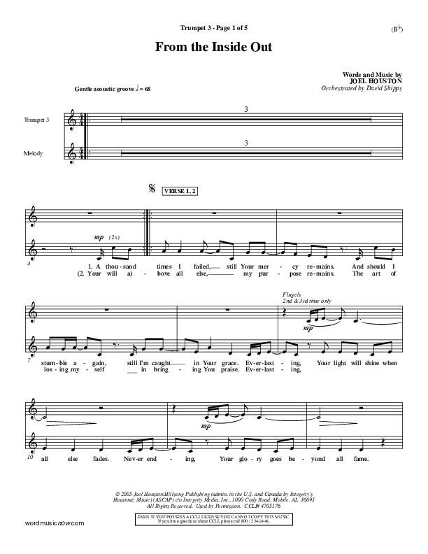 From The Inside Out Trumpet 3 (Joel Houston)