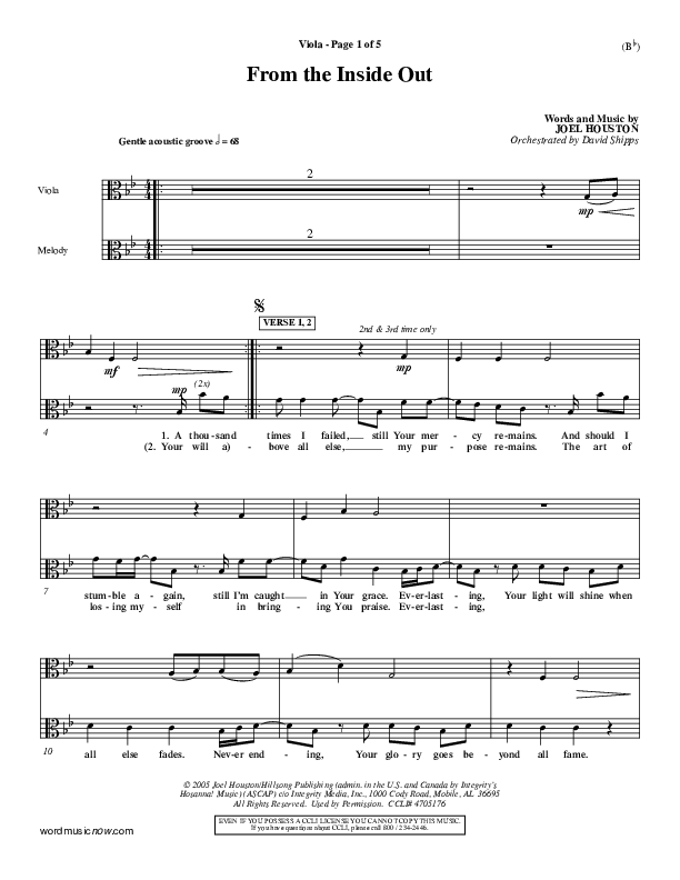From The Inside Out Viola (Joel Houston)