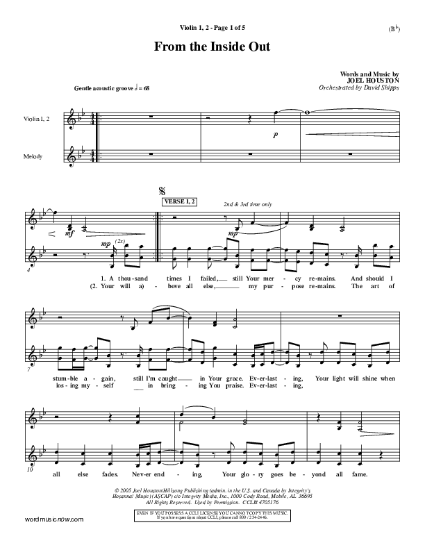 From The Inside Out Violin 1/2 (Joel Houston)