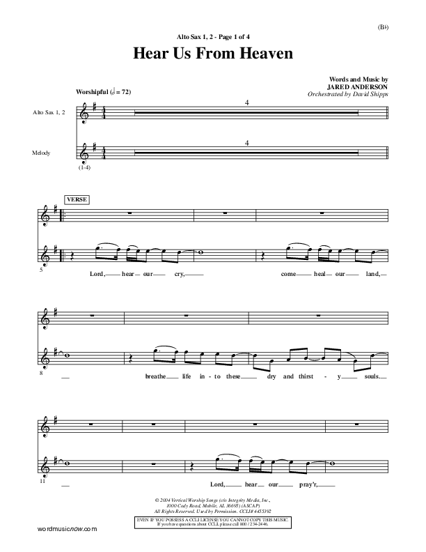 Hear Us From Heaven Alto Sax 1/2 (Jared Anderson)