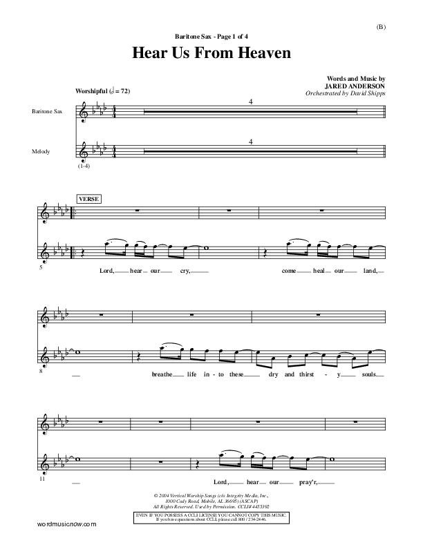 Hear Us From Heaven Bari Sax (Jared Anderson)