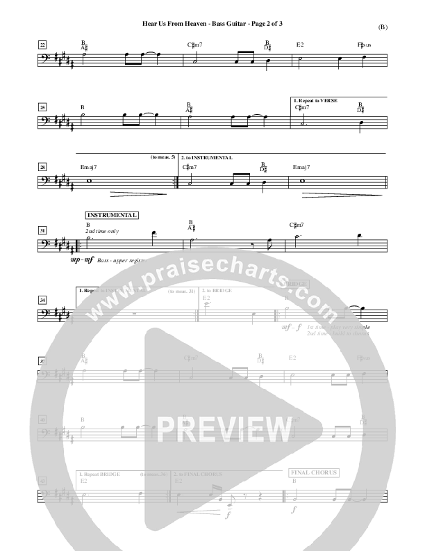 Hear Us From Heaven Bass Guitar (Jared Anderson)