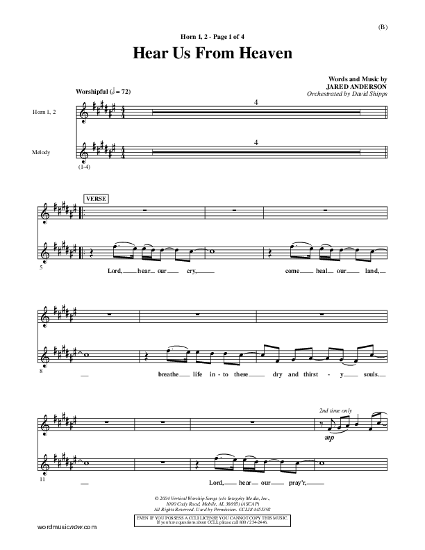 Hear Us From Heaven French Horn 1/2 (Jared Anderson)