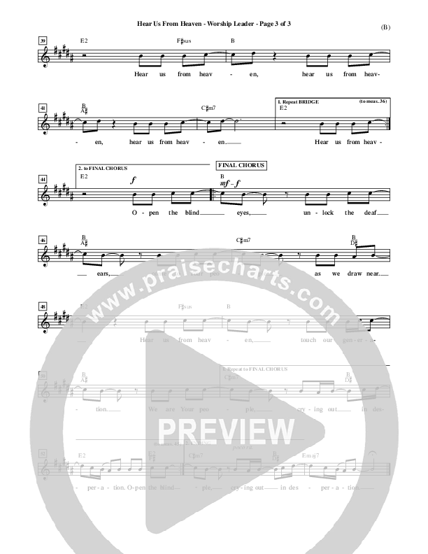 Hear Us From Heaven Lead Sheet (Jared Anderson)
