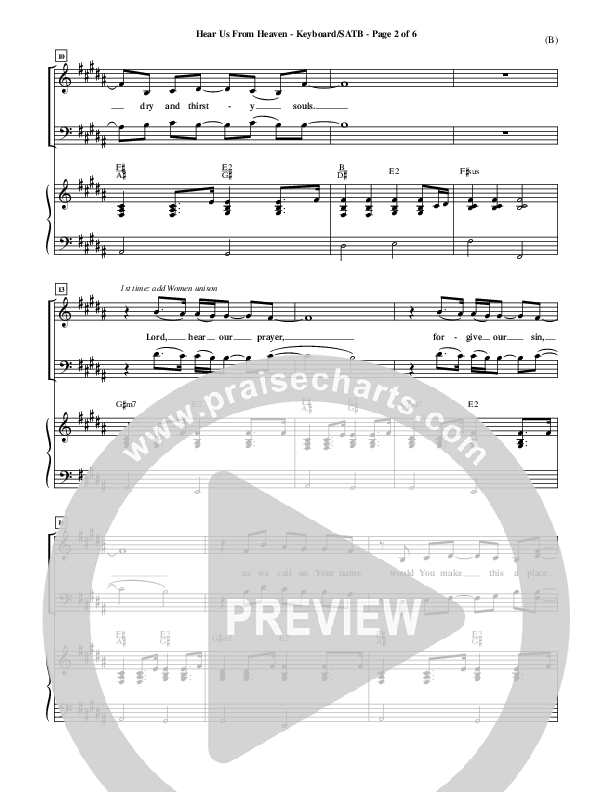 Hear Us From Heaven Piano/Vocal (SATB) (Jared Anderson)
