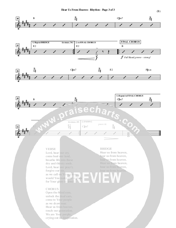 Hear Us From Heaven Rhythm Chart (Jared Anderson)