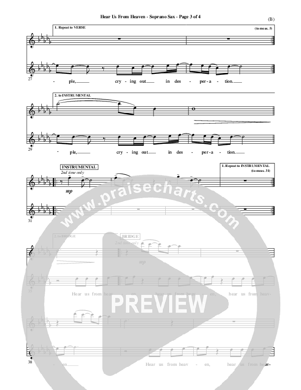 Hear Us From Heaven Soprano Sax (Jared Anderson)