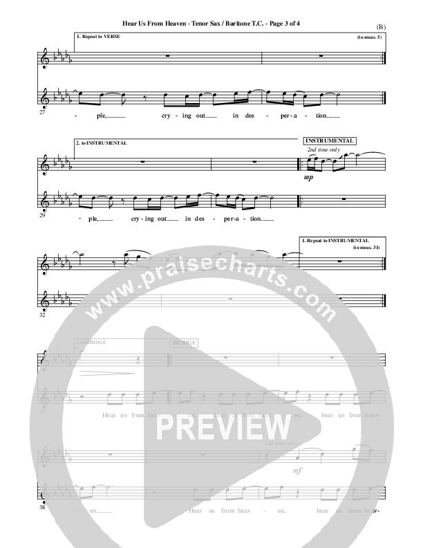 Hear Us From Heaven Tenor Sax/Baritone T.C. (Jared Anderson)