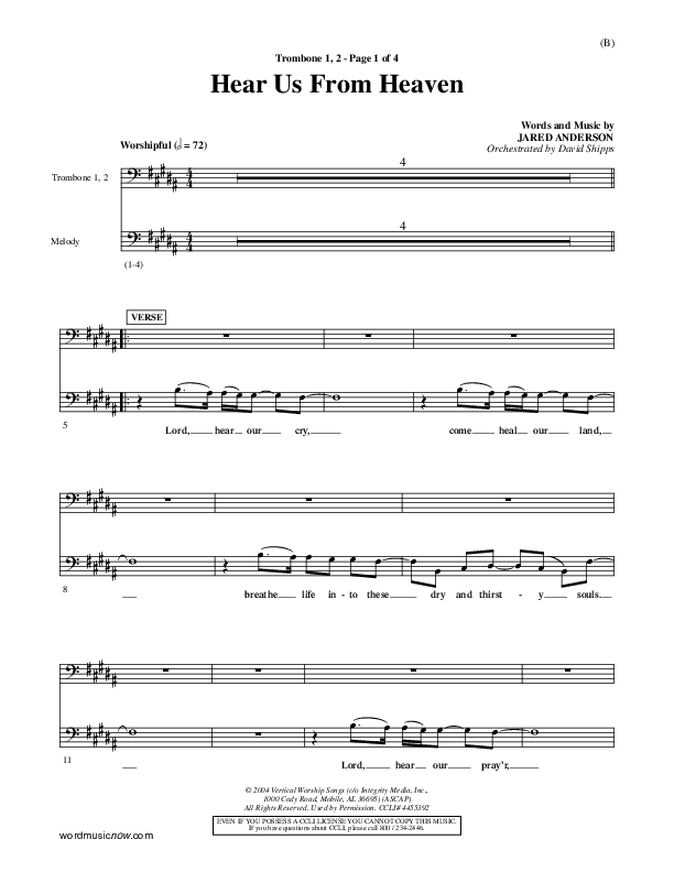 Hear Us From Heaven Trombone 1/2 (Jared Anderson)