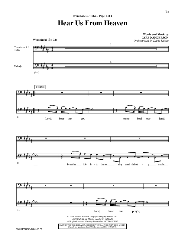 Hear Us From Heaven Trombone 3/Tuba (Jared Anderson)