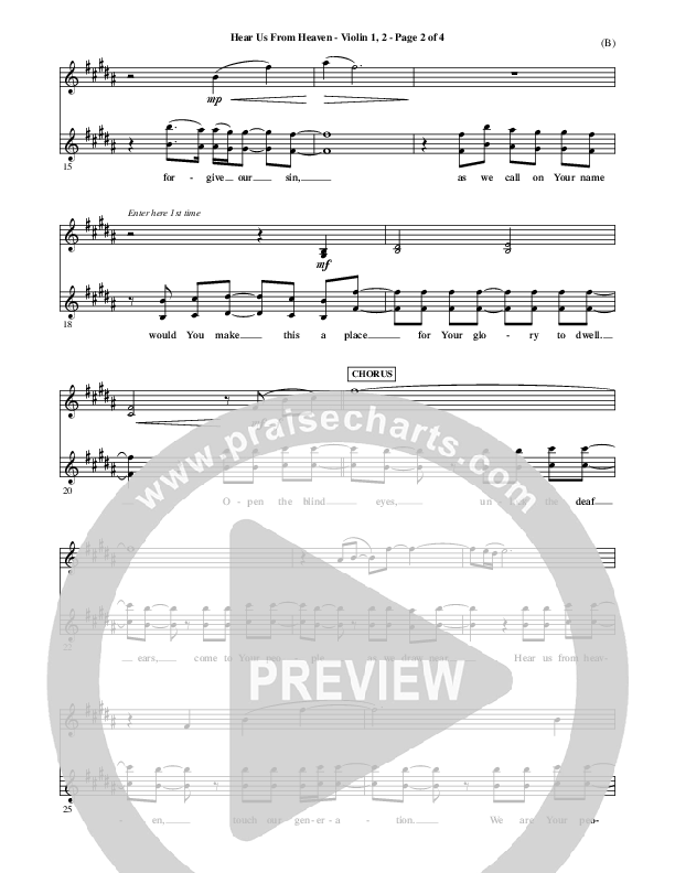 Hear Us From Heaven Violin 1/2 (Jared Anderson)