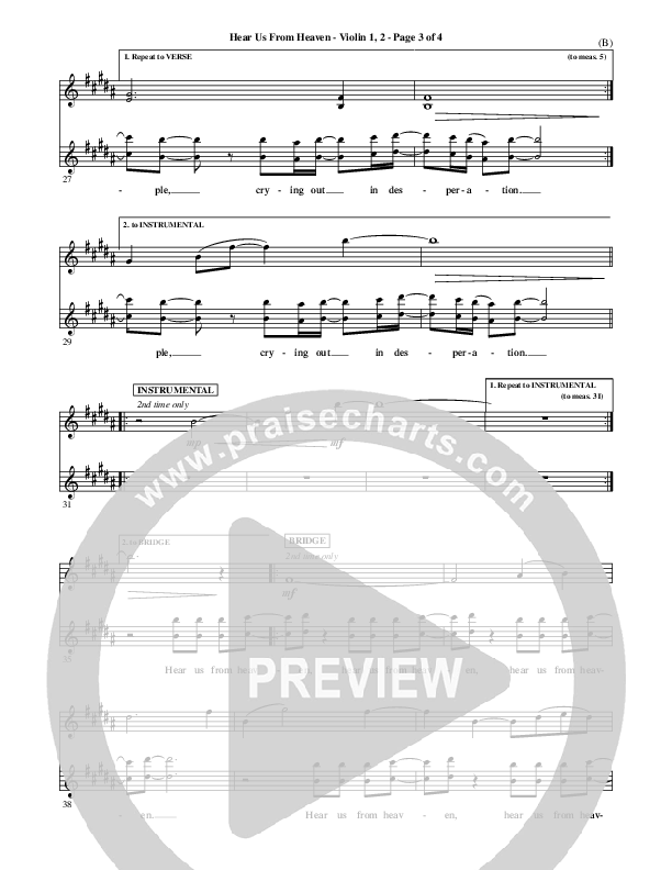 Hear Us From Heaven Violin 1/2 (Jared Anderson)