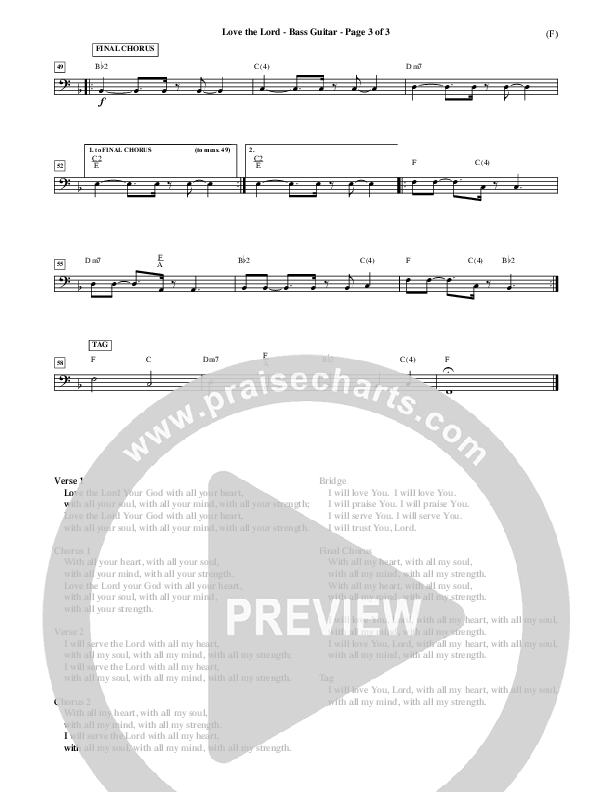 Love The Lord Bass Guitar (Lincoln Brewster)