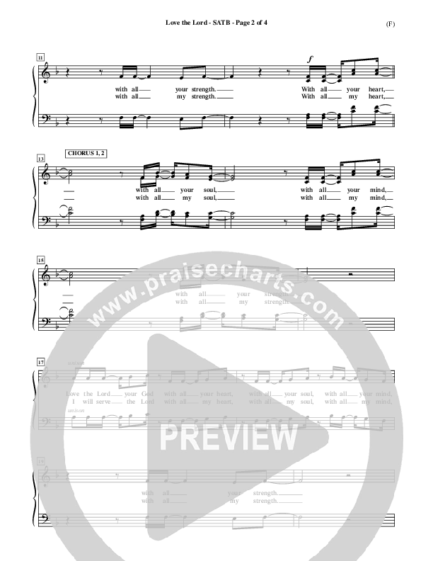 Love The Lord Choir Sheet (SATB) (Lincoln Brewster)