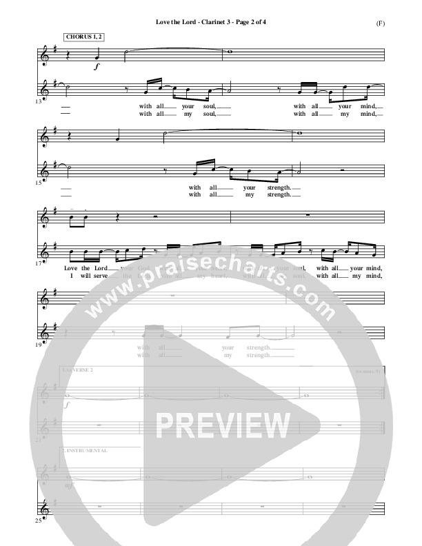 Love The Lord Clarinet 3 (Lincoln Brewster)