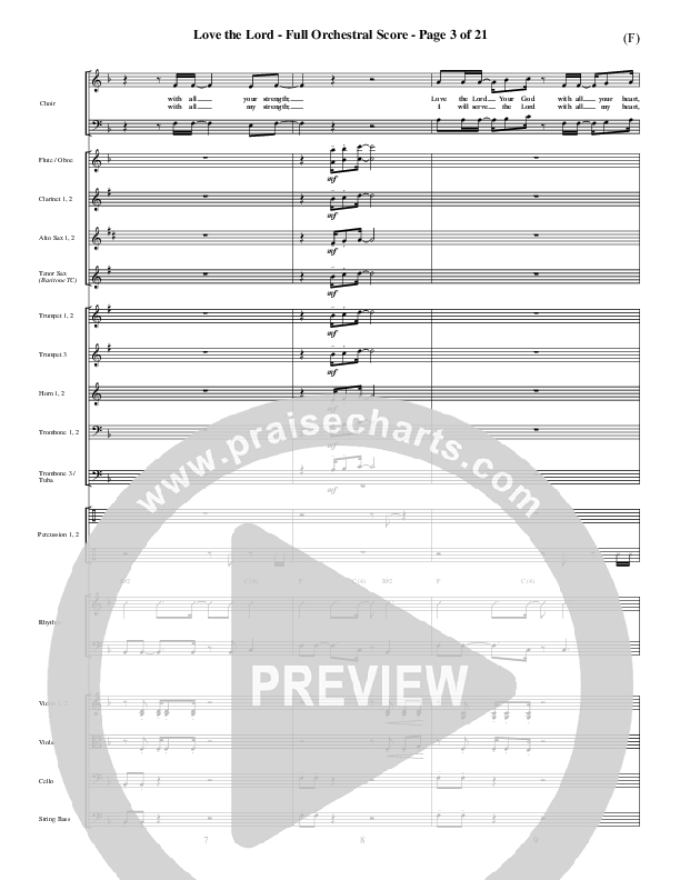 Love The Lord Conductor's Score (Lincoln Brewster)