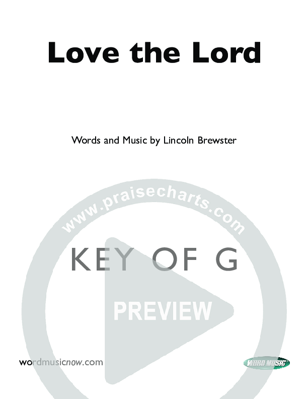 Love The Lord Cover Sheet (Lincoln Brewster)